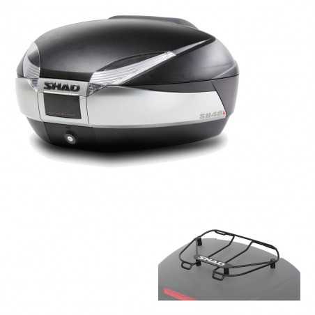 SHAD Baul trasero + parrilla portabultos superior SH48 TITANIUM PREMIUM KIT-185243