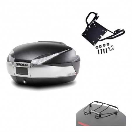 SHAD Baul trasero + herraje montaje parrilla portabultos superior SH48 TITANIUM PREMIUM KIT-185291