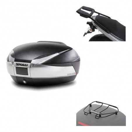 SHAD Baul trasero + herraje montaje parrilla portabultos superior SH48 TITANIUM PREMIUM KIT-185443