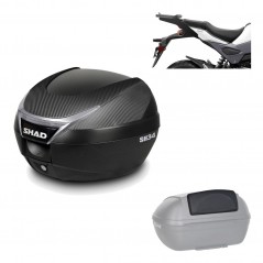 SHAD Baul trasero + herraje montaje respaldo de pasajero SH34 CARBON LOOK KIT-185146
