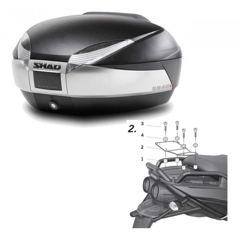 SHAD Baul trasero + herraje montaje SH48 TITANIUM PREMIUM KIT-185247
