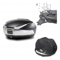 SHAD Baul trasero + herraje montaje bolsa interna SH48 TITANIUM PREMIUM KIT-185249