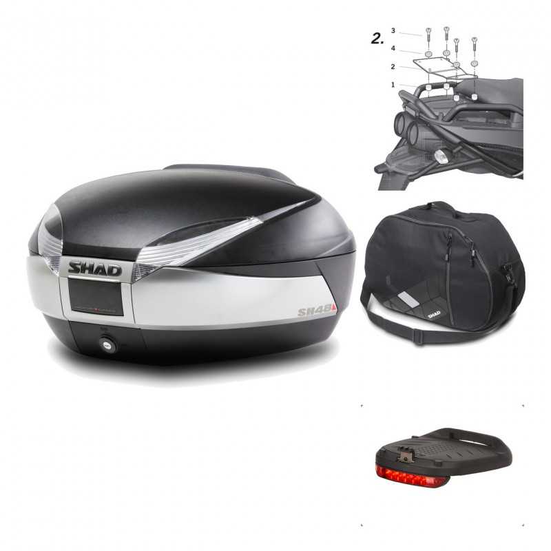 Rear trunk + mounting hardware + accessories  SH48 TITANIUM PREMIUM