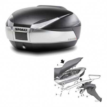 SHAD Baul trasero + herraje montaje SH48 TITANIUM PREMIUM KIT-185447