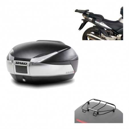 SHAD Baul trasero + herraje montaje parrilla portabultos superior SH48 TITANIUM PREMIUM KIT-185299