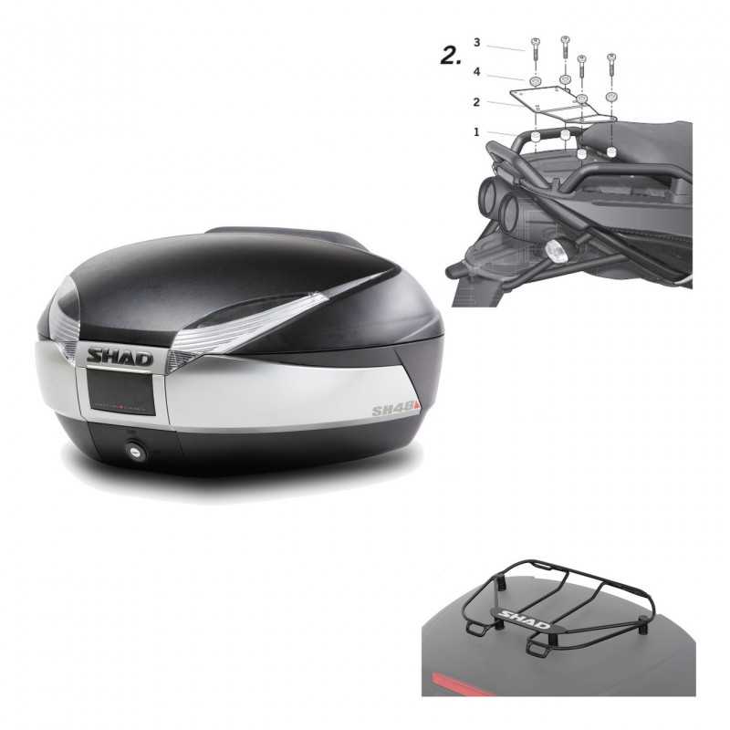 Back trunk + big top fitting + top grid rack  SH48 TITANIUM PREMIUM