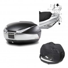 SHAD Baul trasero + herraje montaje bolsa interna SH48 TITANIUM PREMIUM KIT-185497