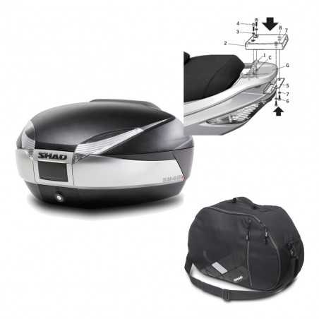 Back trunk + big top fitting + internal bag SH48 TITANIUM PREMIUM