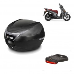 SHAD Baul trasero + herraje montaje luz de freno SH34 CARBON LOOK KIT-185153