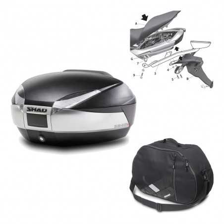 Back trunk + big top fitting + internal bag SH48 TITANIUM PREMIUM