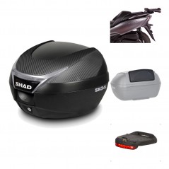 SHAD Baul trasero + herraje montaje accesorios SH34 CARBON LOOK KIT-185203