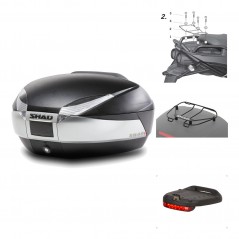 SHAD Baul trasero + herraje montaje accesorios SH48 TITANIUM PREMIUM KIT-185252
