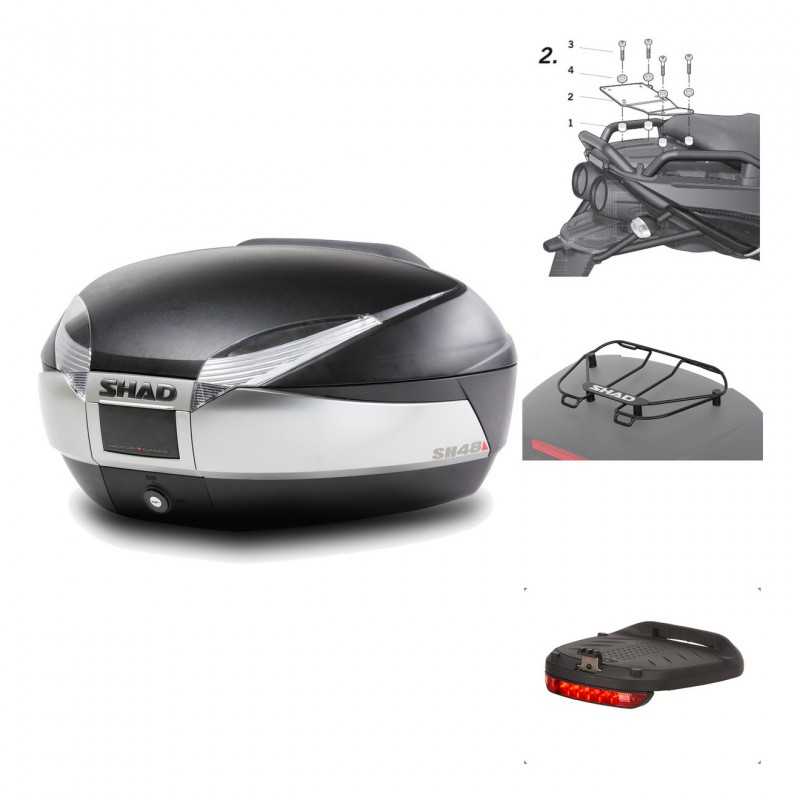 Rear trunk + mounting hardware + accessories  SH48 TITANIUM PREMIUM