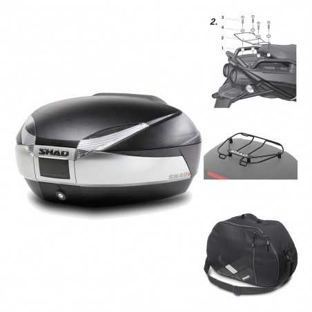 SHAD Baul trasero + herraje montaje accesorios SH48 TITANIUM PREMIUM KIT-185253