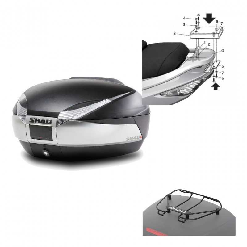 Back trunk + big top fitting + top grid rack  SH48 TITANIUM PREMIUM