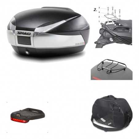 Rear trunk + mounting hardware + accessories  SH48 TITANIUM PREMIUM