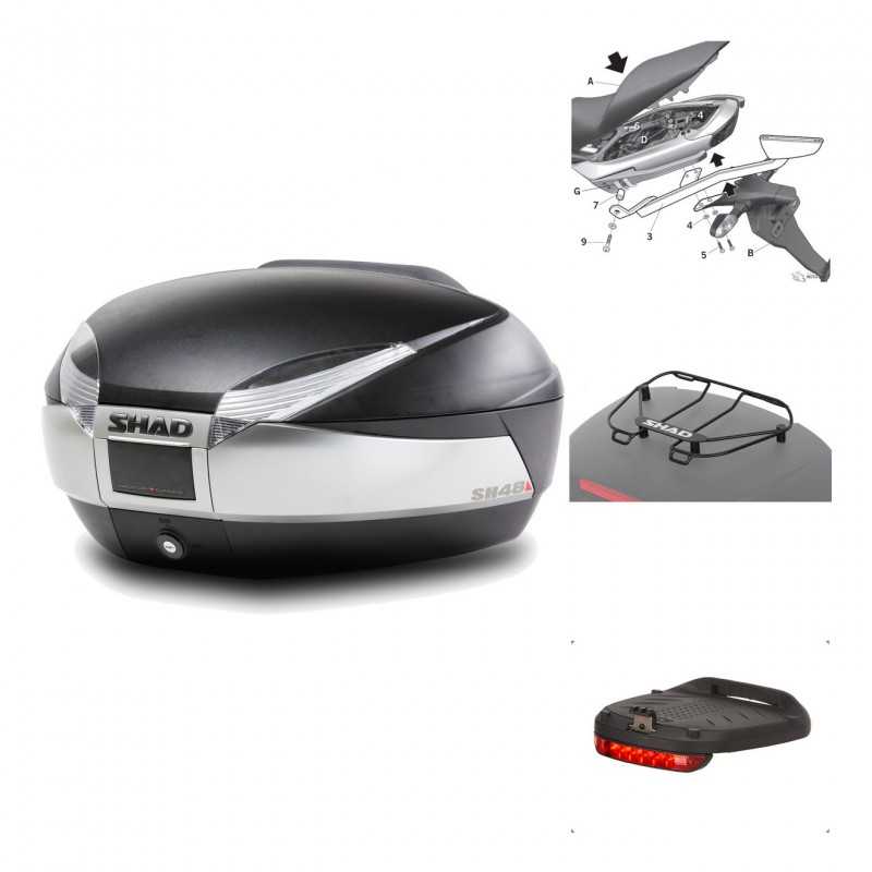 Rear trunk + mounting hardware + accessories  SH48 TITANIUM PREMIUM