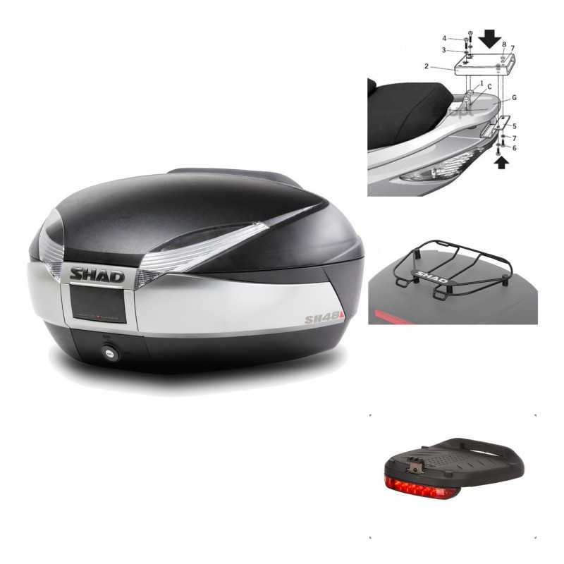 Rear trunk + mounting hardware + accessories  SH48 TITANIUM PREMIUM