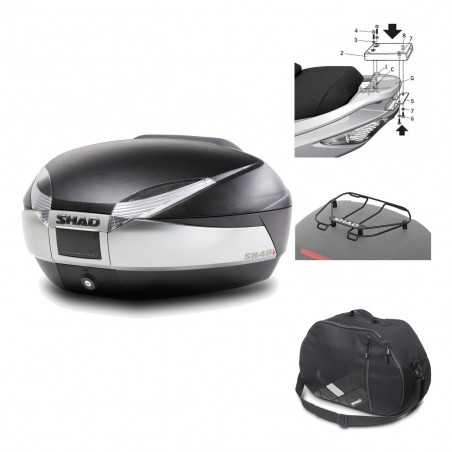 SHAD Baul trasero + herraje montaje accesorios SH48 TITANIUM PREMIUM KIT-185501