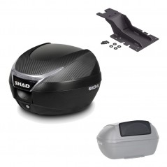 SHAD Baul trasero + herraje montaje respaldo de pasajero SH34 CARBON LOOK KIT-185158