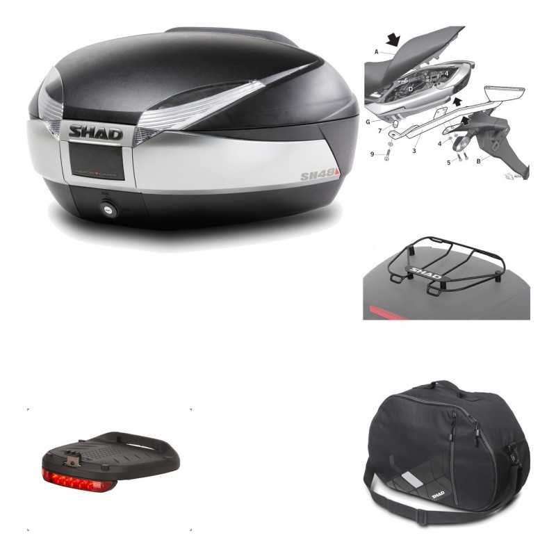 Rear trunk + mounting hardware + accessories  SH48 TITANIUM PREMIUM