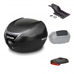 SHAD Baul trasero + herraje montaje accesorios SH34 CARBON LOOK KIT-185159