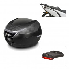 SHAD Baul trasero + herraje montaje luz de freno SH34 CARBON LOOK KIT-185161