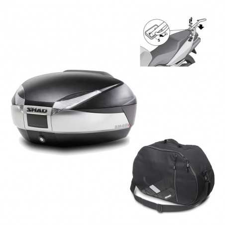 SHAD Baul trasero + herraje montaje bolsa interna SH48 TITANIUM PREMIUM KIT-185409