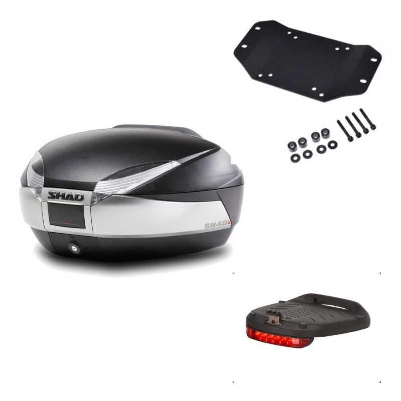 SHAD Baul trasero + herraje montaje luz de freno SH48 TITANIUM PREMIUM KIT-185456