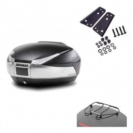 SHAD Baul trasero + herraje montaje parrilla portabultos superior SH48 TITANIUM PREMIUM KIT-185307
