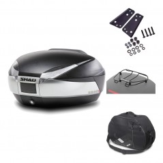 SHAD Baul trasero + herraje montaje accesorios SH48 TITANIUM PREMIUM KIT-185309