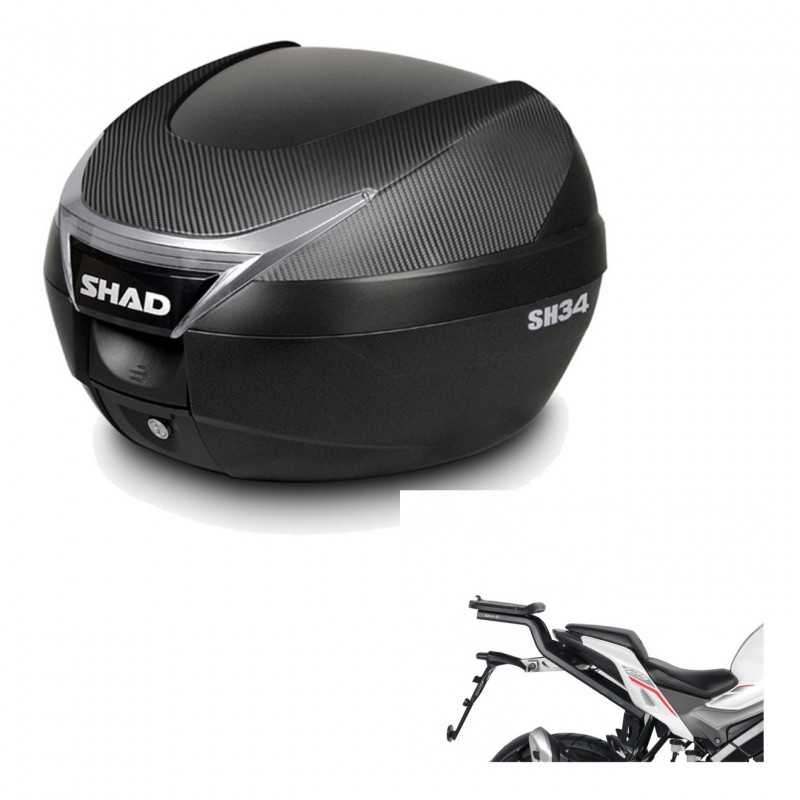 SHAD Baul trasero + herraje montaje SH34 CARBON LOOK KIT-185164