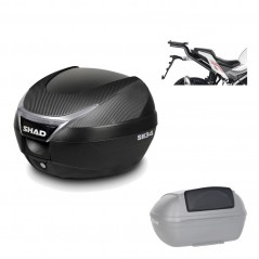 SHAD Baul trasero + herraje montaje respaldo de pasajero SH34 CARBON LOOK KIT-185166