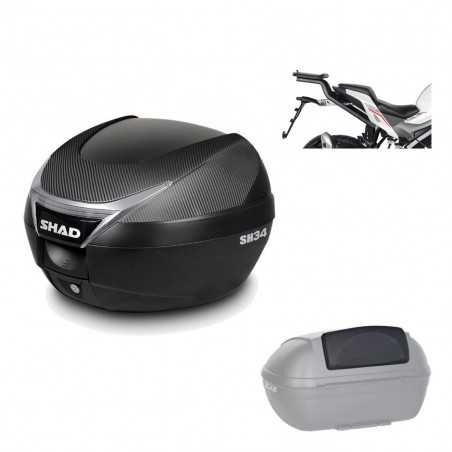 Back trunk + top small fitting + passenger support  SH34 CARBON LOOK