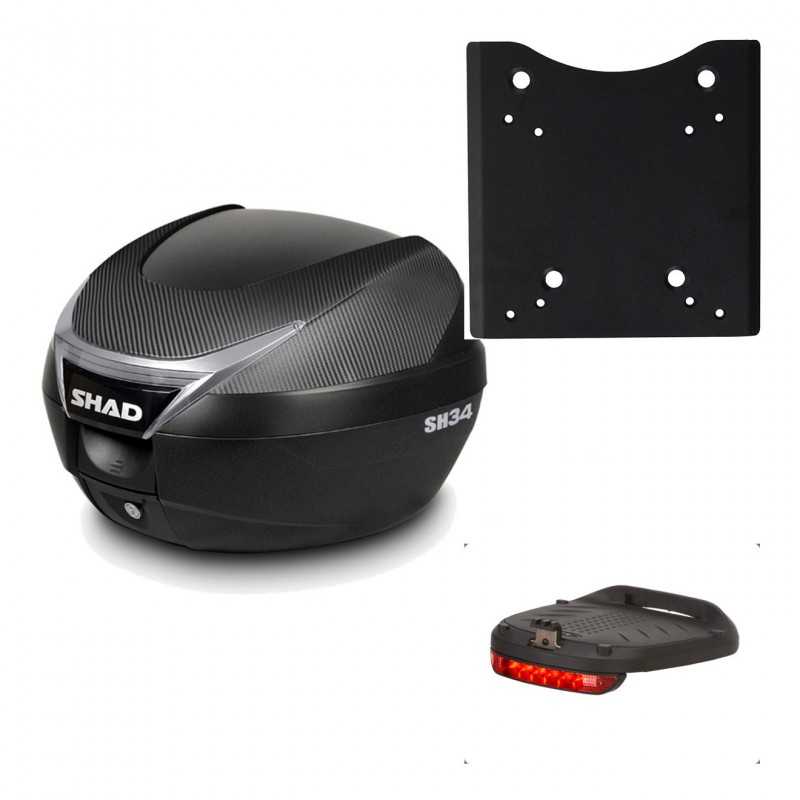Back trunk + top fitting + brake light  SH34 CARBON LOOK