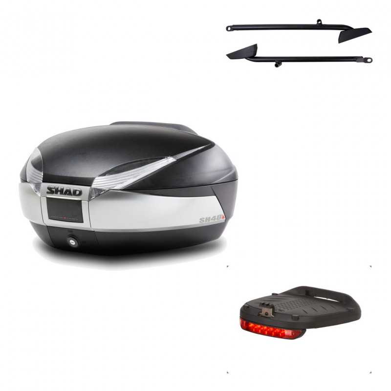 SHAD Baul trasero + herraje montaje luz de freno SH48 TITANIUM PREMIUM KIT-185568