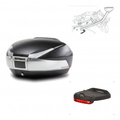 SHAD Baul trasero + herraje montaje luz de freno SH48 TITANIUM PREMIUM KIT-185616