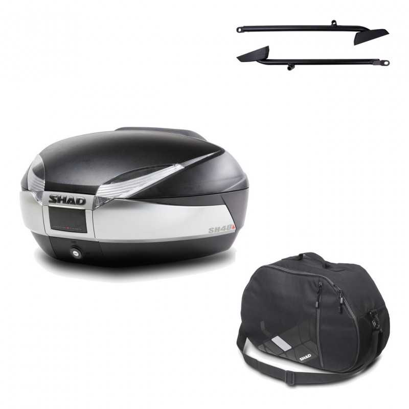 SHAD Baul trasero + herraje montaje bolsa interna SH48 TITANIUM PREMIUM KIT-185569
