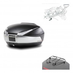 SHAD Baul trasero + herraje montaje parrilla portabultos superior SH48 TITANIUM PREMIUM KIT-185619