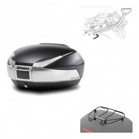 SHAD Baul trasero + herraje montaje parrilla portabultos superior SH48 TITANIUM PREMIUM KIT-185619