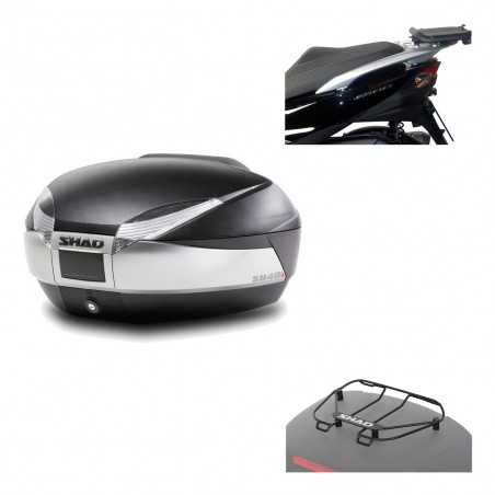 SHAD Baul trasero + herraje montaje parrilla portabultos superior SH48 TITANIUM PREMIUM KIT-185467
