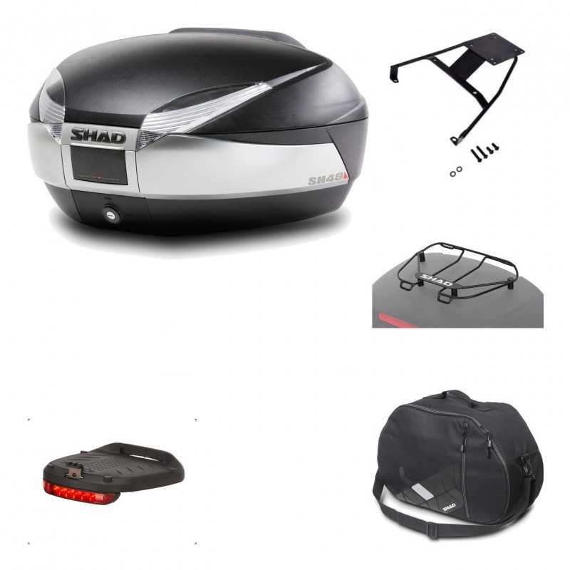 SHAD Baul trasero + herraje montaje accesorios SH48 TITANIUM PREMIUM KIT-185870
