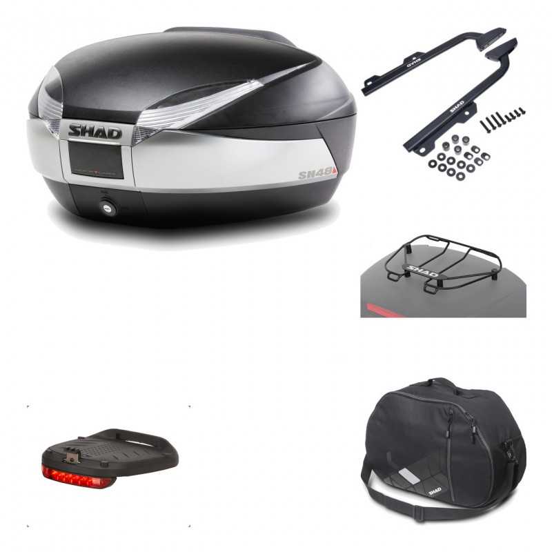 SHAD Baul trasero + herraje montaje accesorios SH48 TITANIUM PREMIUM KIT-186070