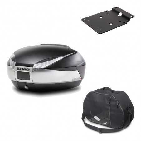 SHAD Baul trasero + herraje montaje bolsa interna SH48 TITANIUM PREMIUM KIT-185721
