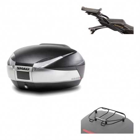 SHAD Baul trasero + herraje montaje parrilla portabultos superior SH48 TITANIUM PREMIUM KIT-185971