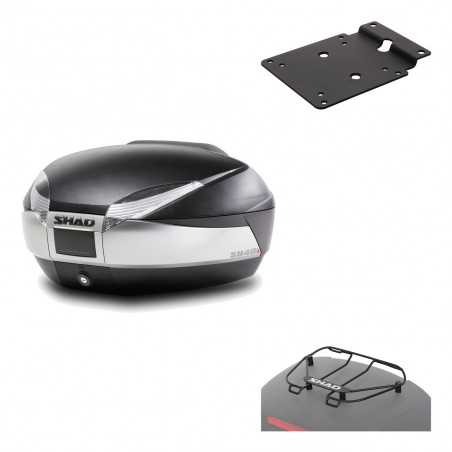 SHAD Baul trasero + herraje montaje parrilla portabultos superior SH48 TITANIUM PREMIUM KIT-185723