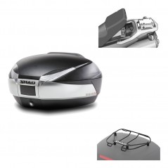 SHAD Baul trasero + herraje montaje parrilla portabultos superior SH48 TITANIUM PREMIUM KIT-185675