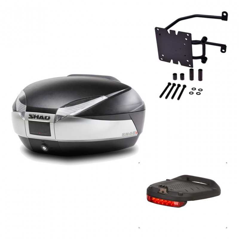 SHAD Baul trasero + herraje montaje luz de freno SH48 TITANIUM PREMIUM KIT-185728