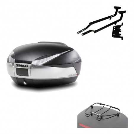 SHAD Baul trasero + herraje montaje parrilla portabultos superior SH48 TITANIUM PREMIUM KIT-185827