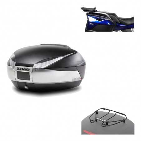 SHAD Baul trasero + herraje montaje parrilla portabultos superior SH48 TITANIUM PREMIUM KIT-185979
